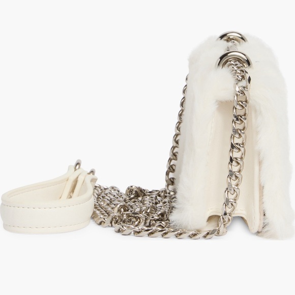 Steve Madden White Faux Fur Mini Crossbody Bag NWT - Picture 7 of 14